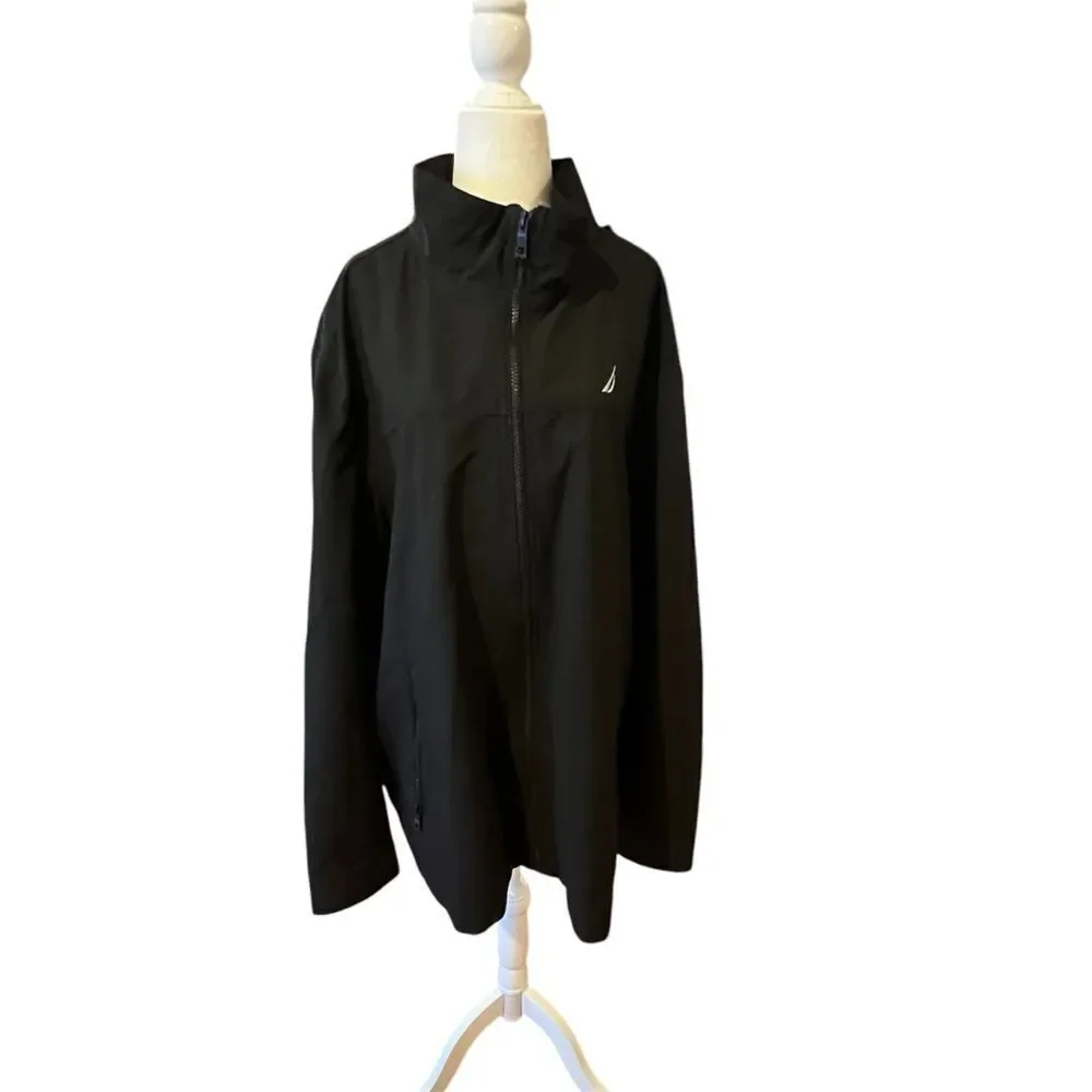 NWOT Nautica men's‎ 3x Microfiber Light Weight Zip Up Pocket Casual jacket black - Picture 6 of 11